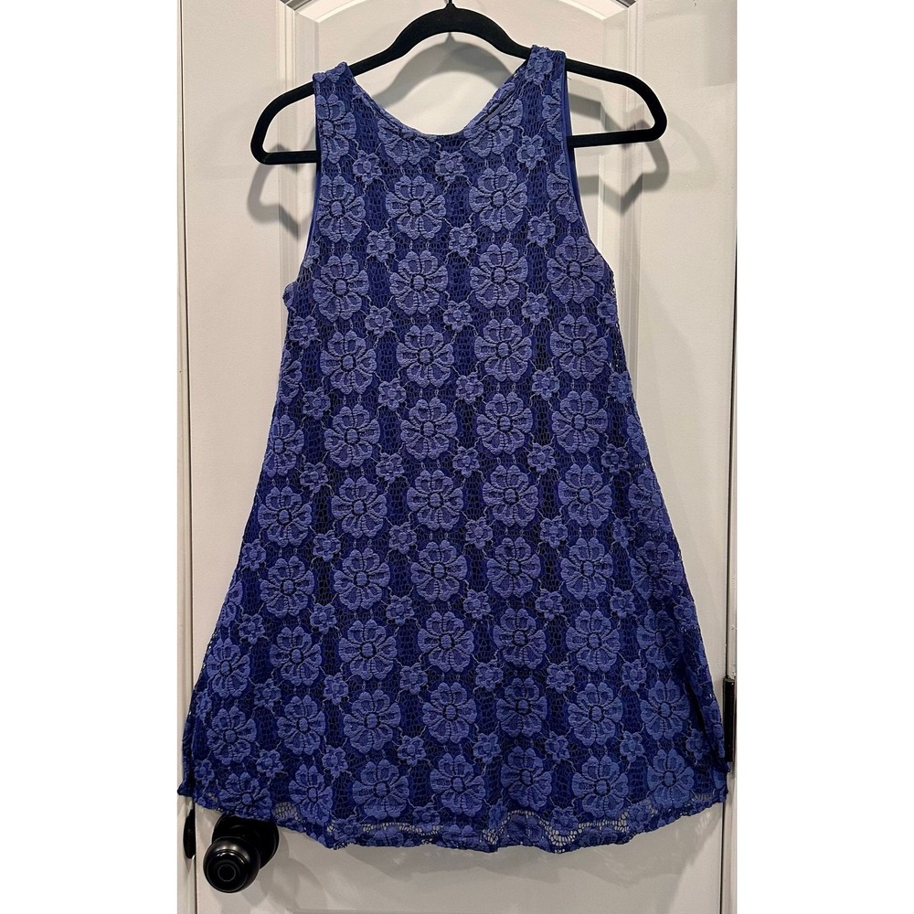 Altar'd State Royal Blue Lace Floral A-Line Dress Sz Small